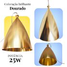 Luminaria Metal Bishop Dourada Diam 22 Cm
