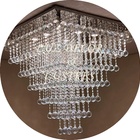 Luminária Moderna Plafon De Cristais K9 Base Inox 70x70cm 80c