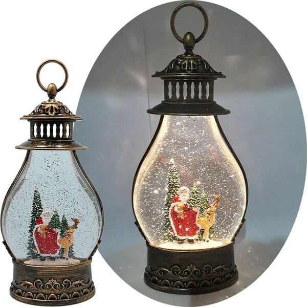 Luminária Musical Á Pilha Enfeite Natal Papai Noel Rena 35cm