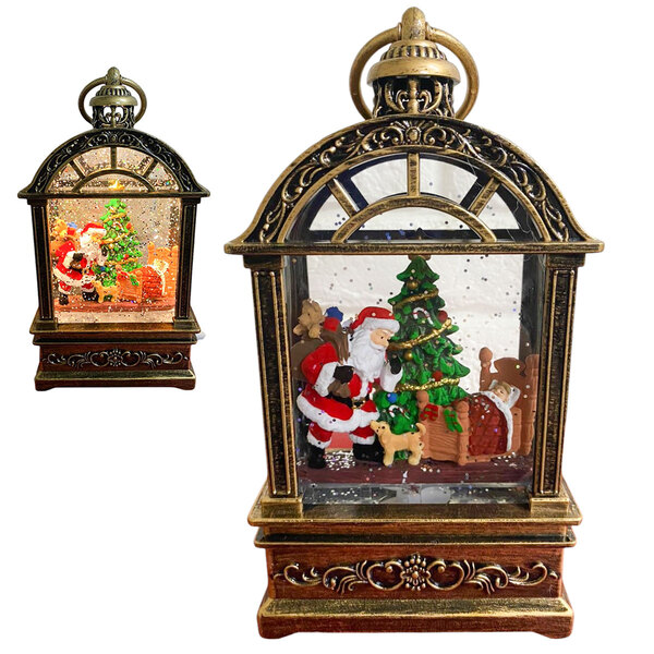 Luminaria Natalina Natal Musical Globo De Neve Lamparina Papa