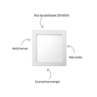 Luminária Painel LED de Embutir ou Sobrepor 6W Luz Amarela Inspire