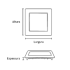 Luminária Painel LED de Embutir 12W Luz Amarela GalaxyLED