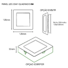 Luminária Painel LED de Embutir ou Sobrepor 6W Luz Amarela Inspire