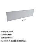 Luminária Painel Led Plafon Embutir Retangular 32x122cm 4000k