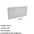 Luminária Painel Led Plafon Embutir Retangular 32x62cm 6500k