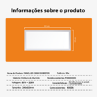 Luminária Painel Led Plafon Sobrepor Retangular 30x60cm 6500k