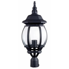 Luminária para Poste de Jardim 1 Lâmpada Preta Metal e Vidro Lille Biancoluce