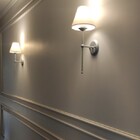 Luminária Parede Abajur Cúpula Tecido Algodão Sala Bronze P