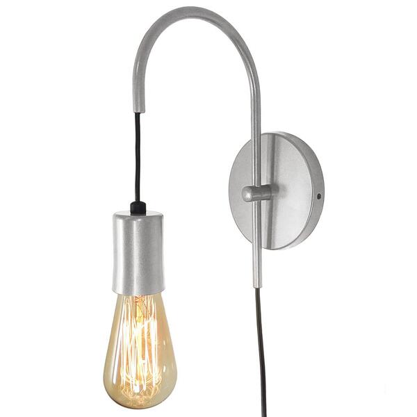 Luminária Parede Arandela Abajur Interruptor Moderno Prata