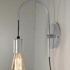 Luminária Parede Arandela Abajur Interruptor Moderno Prata