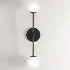 Luminária Parede Arandela Bolinha 2 Globos Vidro Sala Preto