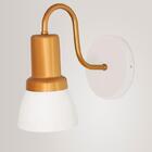 Luminária Parede Arandela Curva Sala Lavabo Branco Dourado