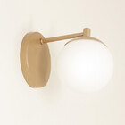 Luminária Parede Arandela Reta Bola Globo Vidro Champagne