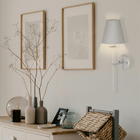 Luminária Parede Arandela Tocheiro Cúpula Metal Quarto Prata