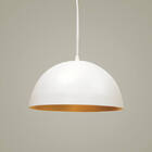 Luminaria Pendente 1/2 Bola 31cm Aluminio T949 Golden Art