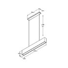 Luminária Pendente 1 Lâmp. Retangular Alumínio Preto Arky
