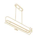 Luminária Pendente 1lâmp Retangular 68cm Madeira Preto Madelu