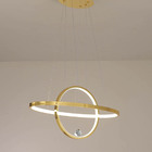 Luminaria Pendente 2 Aneis Planeta Infinito Perfil Luxo Moder