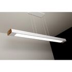 Luminária Pendente 2 Lâmp Retangular 65cm Alumínio Branco E M