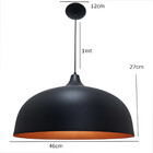 Luminária Pendente Aladim Preto Com Cobre 46cm