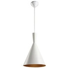 Luminária Pendente Alumínio 1xe27 Branco E Dourado 30x45cm