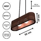 Luminária Pendente Antares Modelo Ripado - Marrom