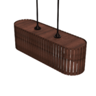 Luminária Pendente Antares Modelo Ripado - Marrom