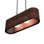 Luminária Pendente Antares Modelo Ripado - Marrom