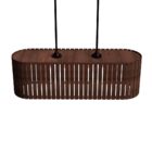 Luminária Pendente Antares Modelo Ripado - Marrom