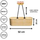 Luminária Pendente Antares Modelo Ripado - Preta