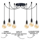 Luminária Pendente Aranha 6 Fios