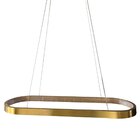Luminaria Pendente Arco Oval Led Dourado Luxo Infinito Decora