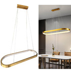 Luminaria Pendente Arco Oval Led Dourado Luxo Infinito Decora