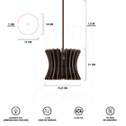 Luminária Pendente Arcum G Madeira E27 Decoração Moderno Marr