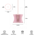 Luminária Pendente Arcum G Madeira E27 Decoração Moderno Rosa