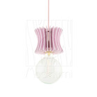Luminária Pendente Arcum G Madeira E27 Decoração Moderno Rosa