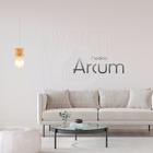 Luminária Pendente Arcum G Madeira E27 Pessego Moderno