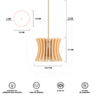 Luminária Pendente Arcum G Madeira E27 Pessego Moderno