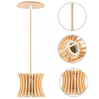 Luminária Pendente Arcum G Madeira E27 Pessego Moderno