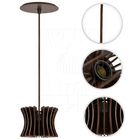 Luminária Pendente Arcum M Madeira E27 Decoração Moderno Marr