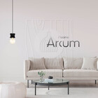 Luminária Pendente Arcum M Madeira E27 Decoração Moderno Preto