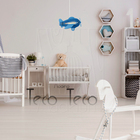 Luminária Pendente Avião Teco Teco Infantil Azul Escuro E27