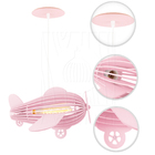 Luminária Pendente Avião Teco Teco Infantil Rosa Claro E27