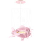Luminária Pendente Avião Teco Teco Infantil Rosa Claro E27