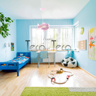 Luminária Pendente Avião Teco Teco Infantil Rosa Claro E27