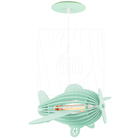 Luminária Pendente Avião Teco Teco Infantil Verde Claro E27