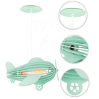 Luminária Pendente Avião Teco Teco Infantil Verde Claro E27