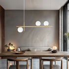 Luminária Pendente Axis Dourado 3 Globos Leitosos 15cm