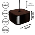 Luminária Pendente Ayla Modelo Ripado - Mdf Cru