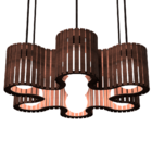 Luminária Pendente Azaléia Modelo Ripado - Marrom